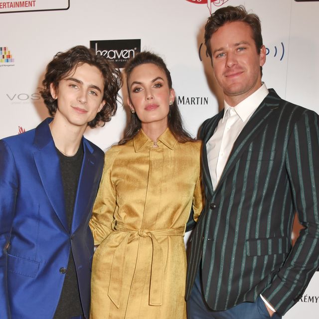 london, england   january 28  l to r timothee chalamet, elizabeth chambers and armie hammer attend the london film critics circle awards 2018 at the may fair hotel on january 28, 2018 in london, england  photo by david m benettdave benettgetty images