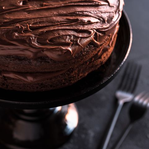 Close-Up Of Chocolate Cake On Table