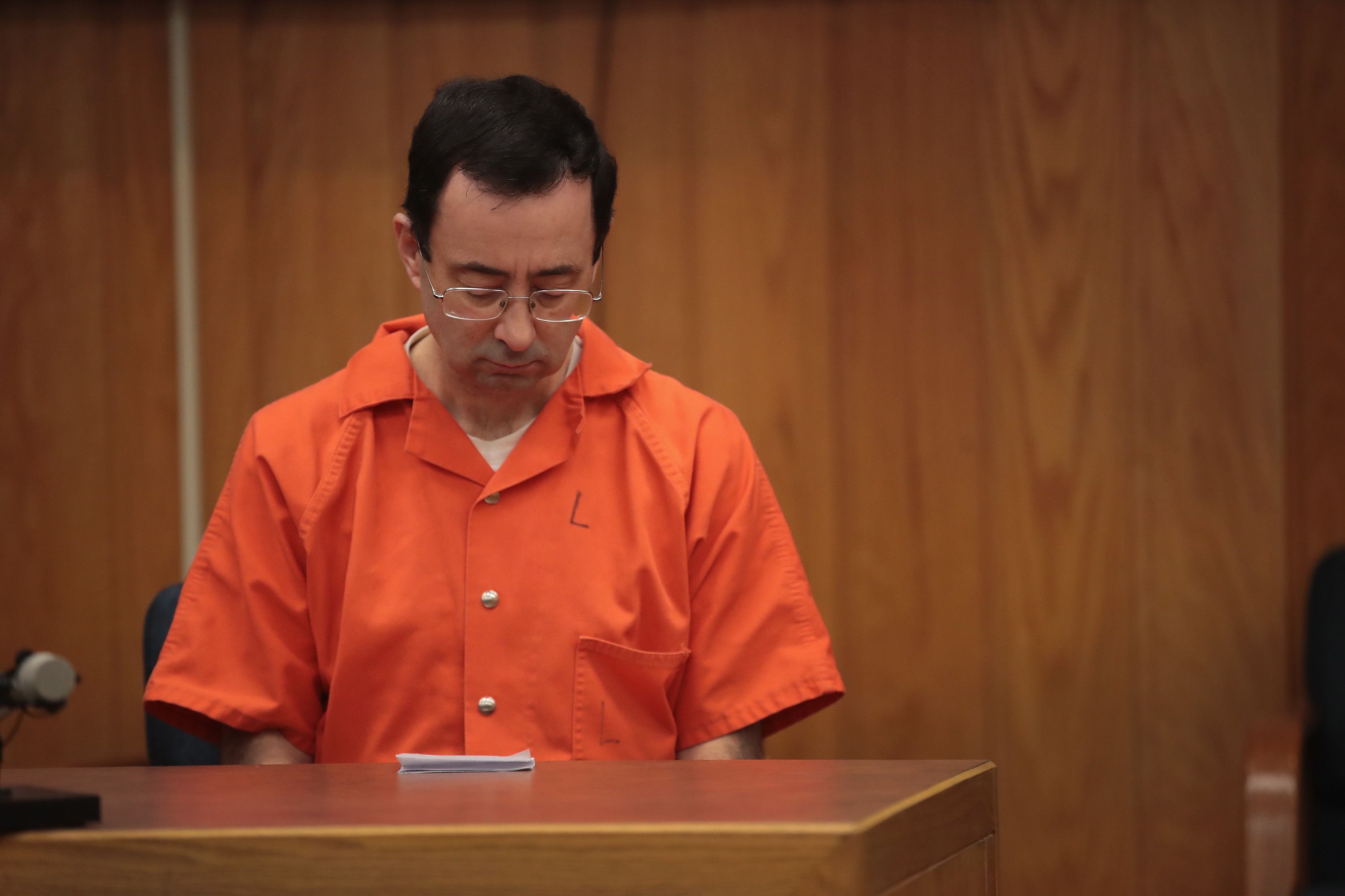 charlotte, mi february 05 larry nassar sits in court listening to statements before being sentenced by judge janice cunningham for three counts of criminal sexual assault in eaton county circuit court on february 5, 2018 in charlotte, michigan nassar has been accused of sexually assaulting more than 150 girls and young women while he was a physician for usa gymnastics and michigan state university cunningham sentenced nassar to 40 to 125 years in prison he is currently serving a 60 year sentence in federal prison for possession of child pornography last month a judge in ingham county, michigan sentenced nassar to an 40 to 175 years in prison after he plead guilty to sexually assaulting seven girls photo by scott olsongetty images