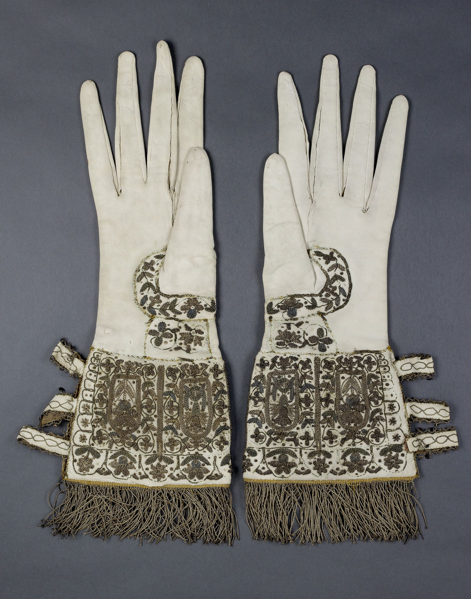 cream opera gloves