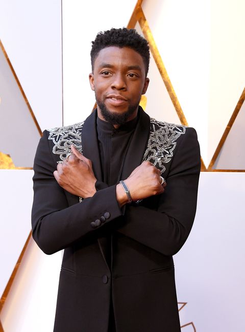 Chadwick Boseman Shouted "Wakanda Forever!" on the Oscars Red Carpet