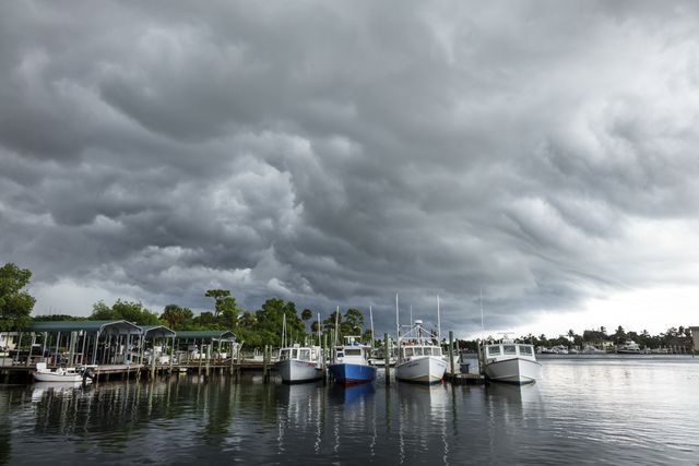 storm clouds over manatee pocket marina photo by jeffrey greenberguniversal images group via getty images