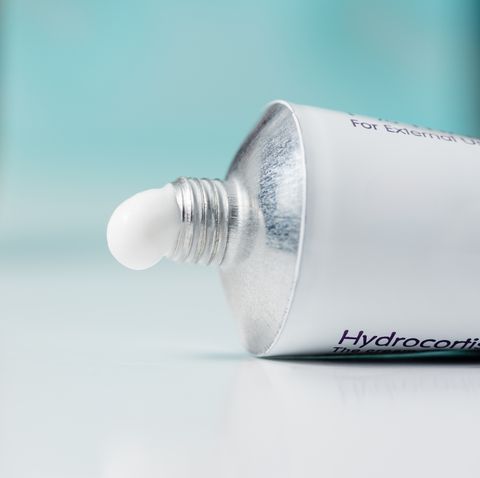 close up of hydrocortisone cream tube
