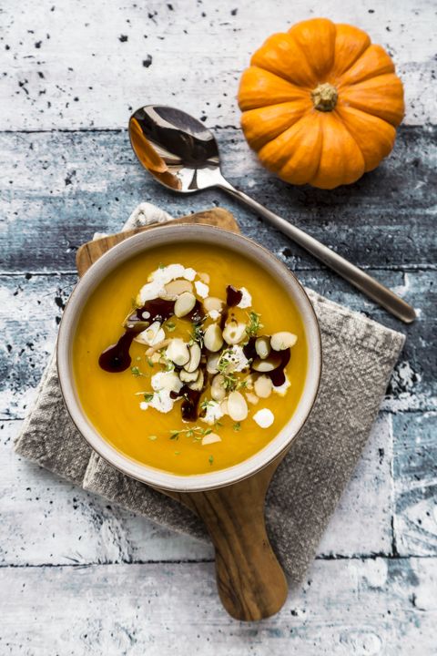 Bowl of creamed pumpkin soup