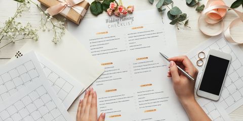 Bridal background with planner checklist