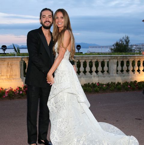 cap dantibes, france   may 17  tom kaulitz and heidi klum attend the amfar gala cannes 2018 dinner at hotel du cap eden roc on may 17, 2018 in cap dantibes, france  photo by gisela schobergetty images