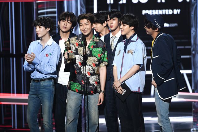 las vegas, nv   may 20  music group bts accepts the top social artist award onstage during the 2018 billboard music awards at mgm grand garden arena on may 20, 2018 in las vegas, nevada  photo by kevin wintergetty images