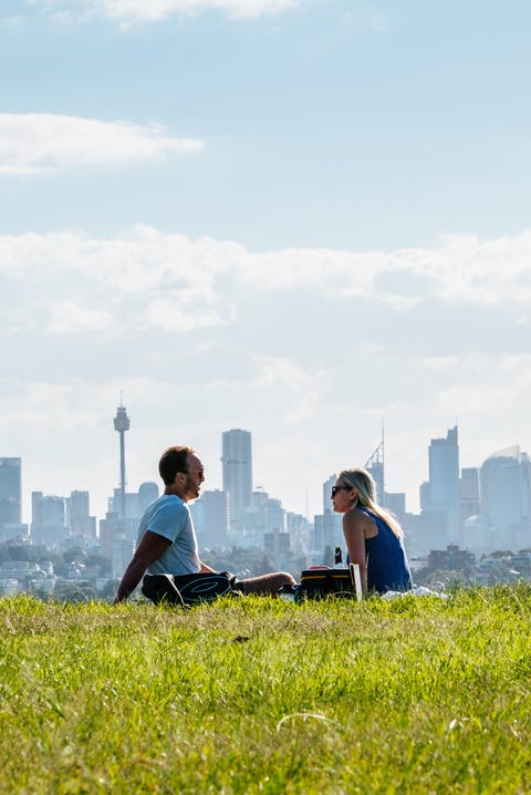 Couple Sitting On Field Couple Sitting On Field