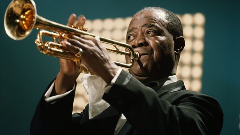 new york   june louis armstrong performs on the kraft music hall tv show at nbc studios in brooklyn in june 1967 in new york image is part of david redfern premium collection photo by david redfernredferns