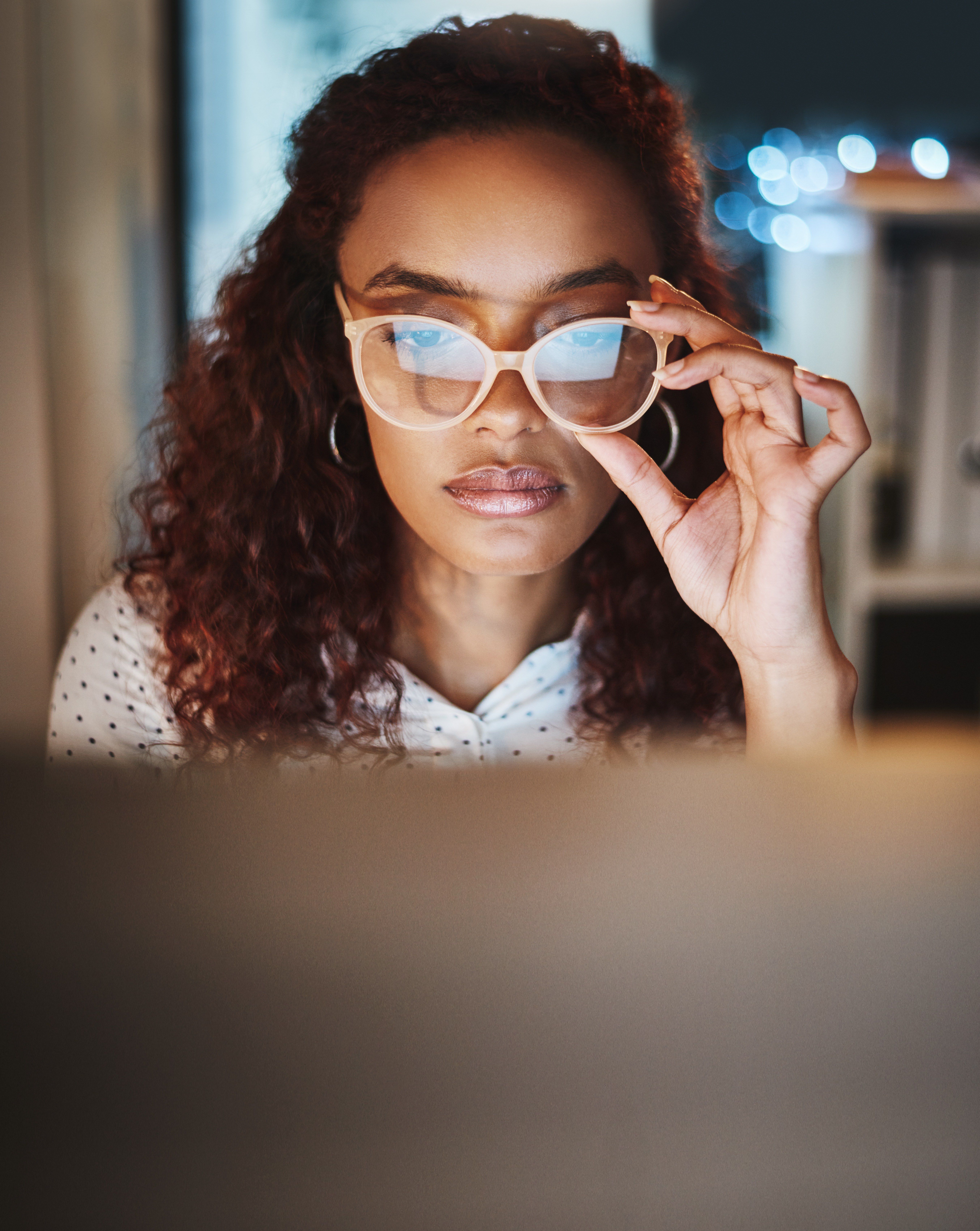 glasses with blue light