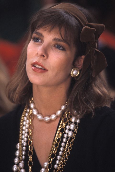 paris, france   january 29 princess caroline of monaco at chanel haute couture spring summer 1985 show on january 29, 1985 in paris, france photo by daniel simongamma rapho via getty images