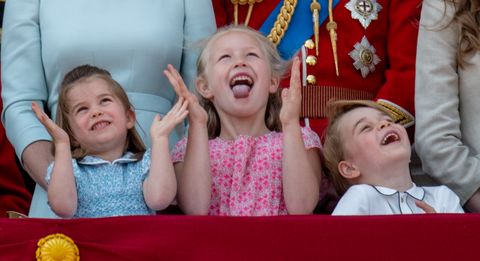 Princess Charlotte and Prince George on the balcony at Buckingham Palace