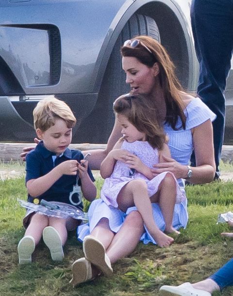 Kate Middleton, the Duchess of Cambridge, with her children, Prince George and Princess Charlotte.