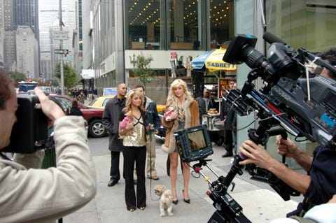 Nicole Richie (left), Paris Hilton and their pups are on cam nostalgia culture