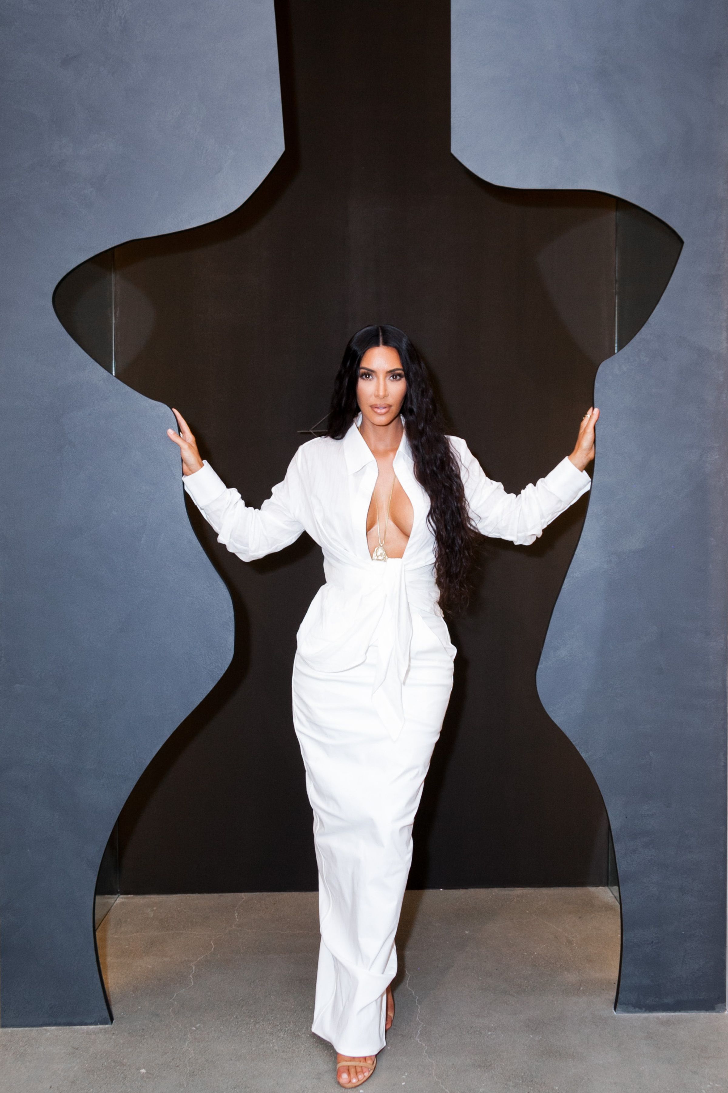 kim kardashian white shirt dress