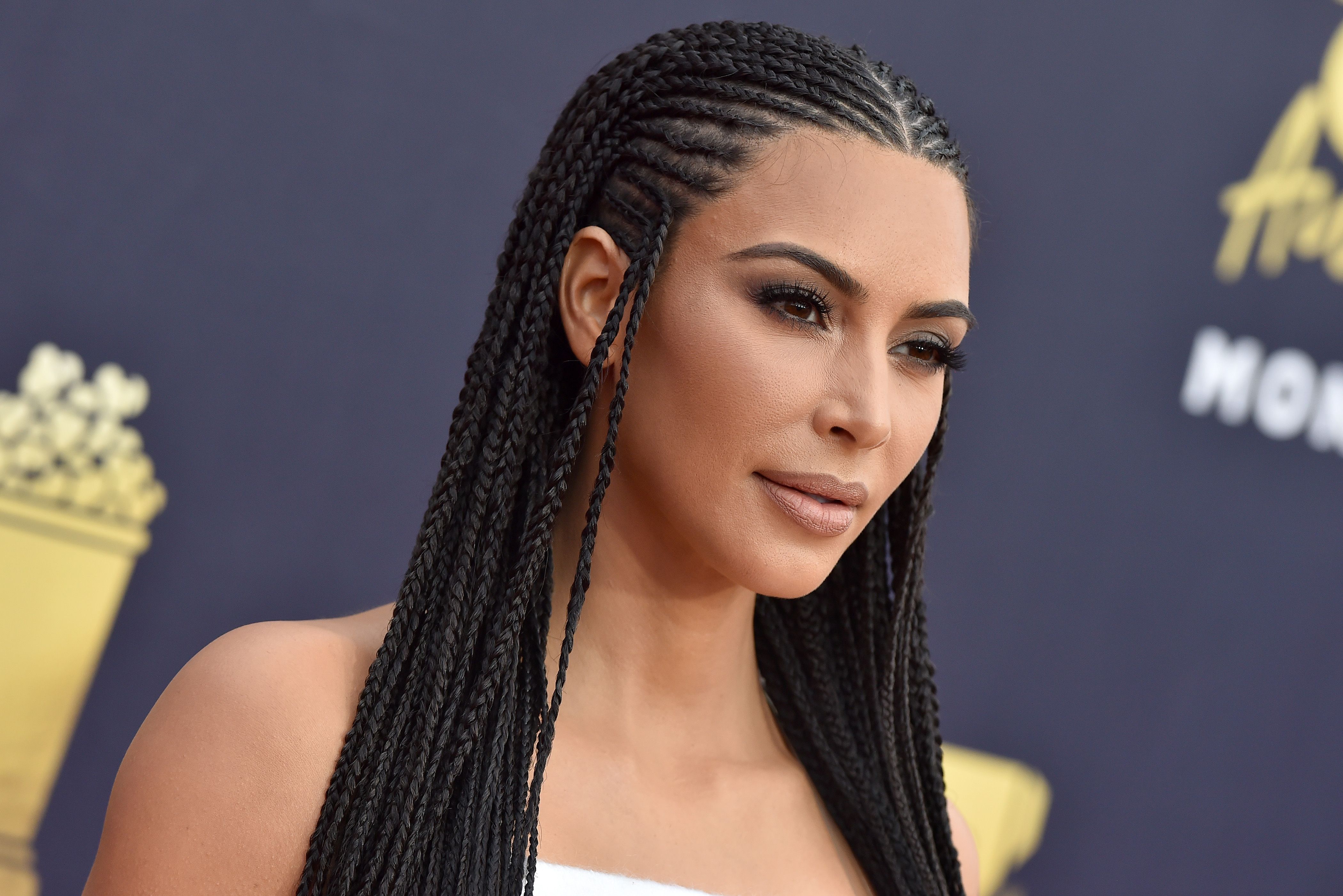 Kim Kardashian Wore Cornrow Braids Because North West Asked Her To