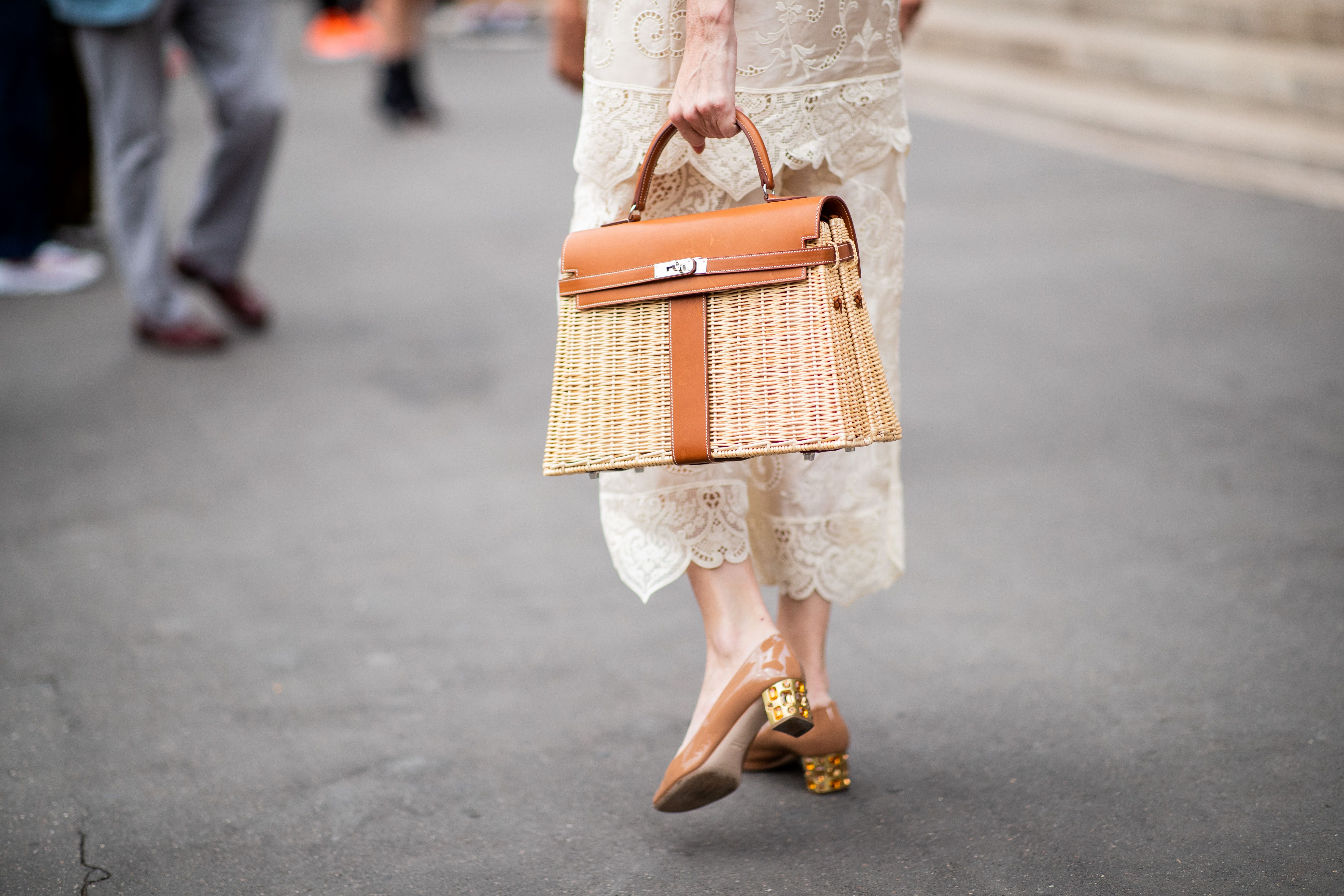 hermes straw bag