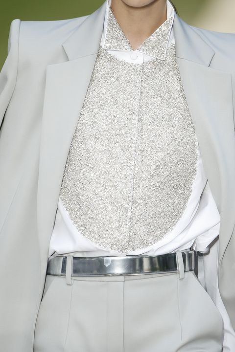 White, Clothing, Fashion, Neck, Haute couture, Outerwear, Dress, Formal wear, Fashion accessory, Suit, 