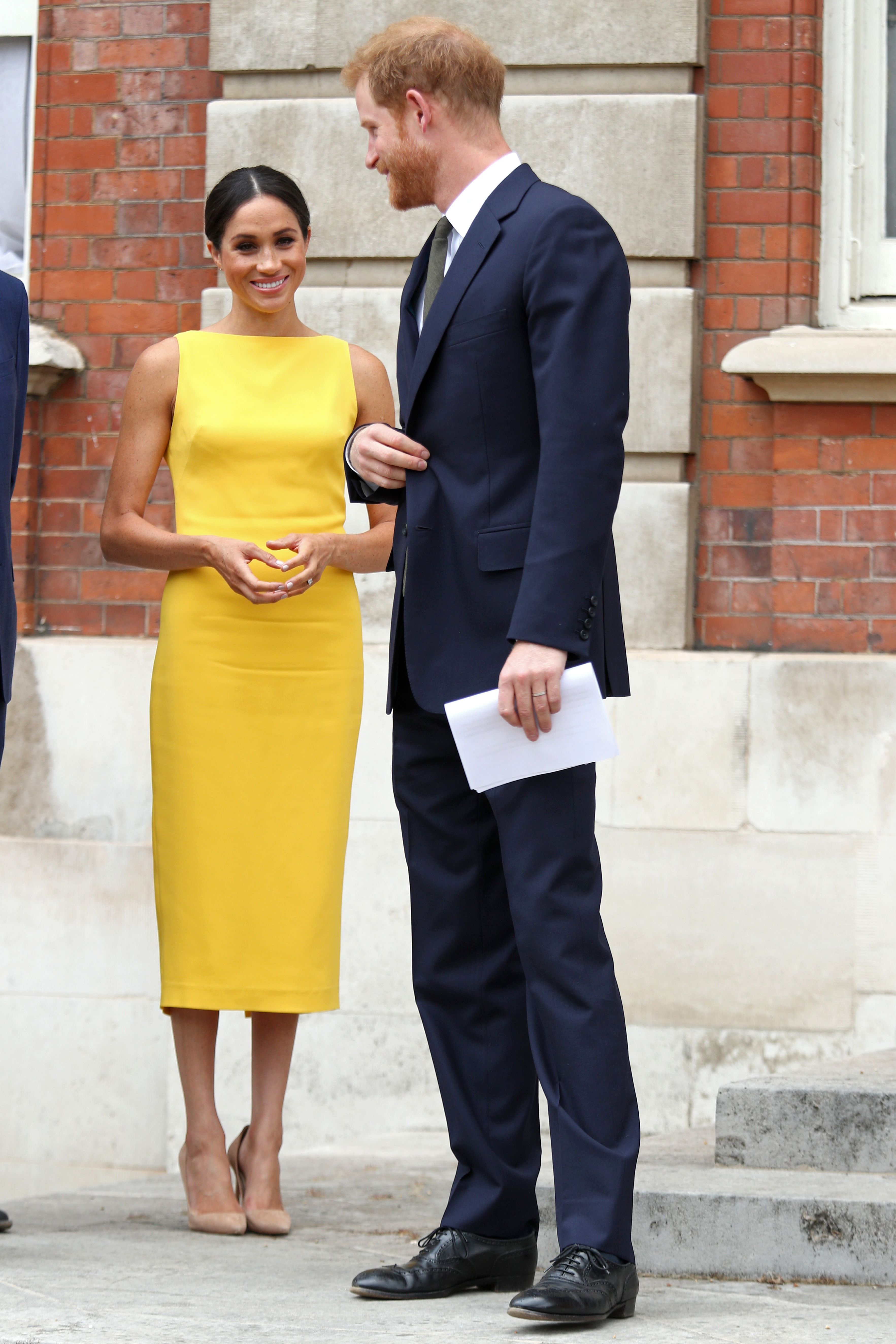 meghan markle yellow dior