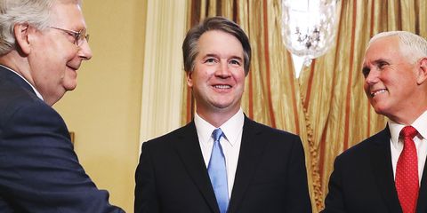 judge brett kavanaugh with mitch mcconnell and Mike Pence
