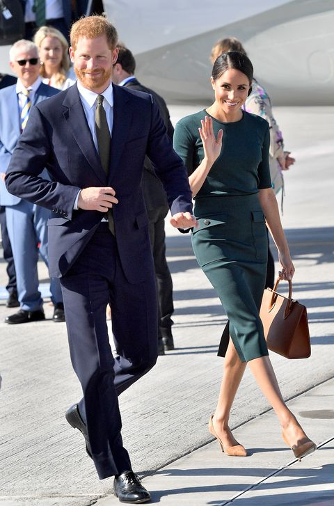 Meghan Markle in Green Givenchy Dress With Prince Harry Arrive for ...
