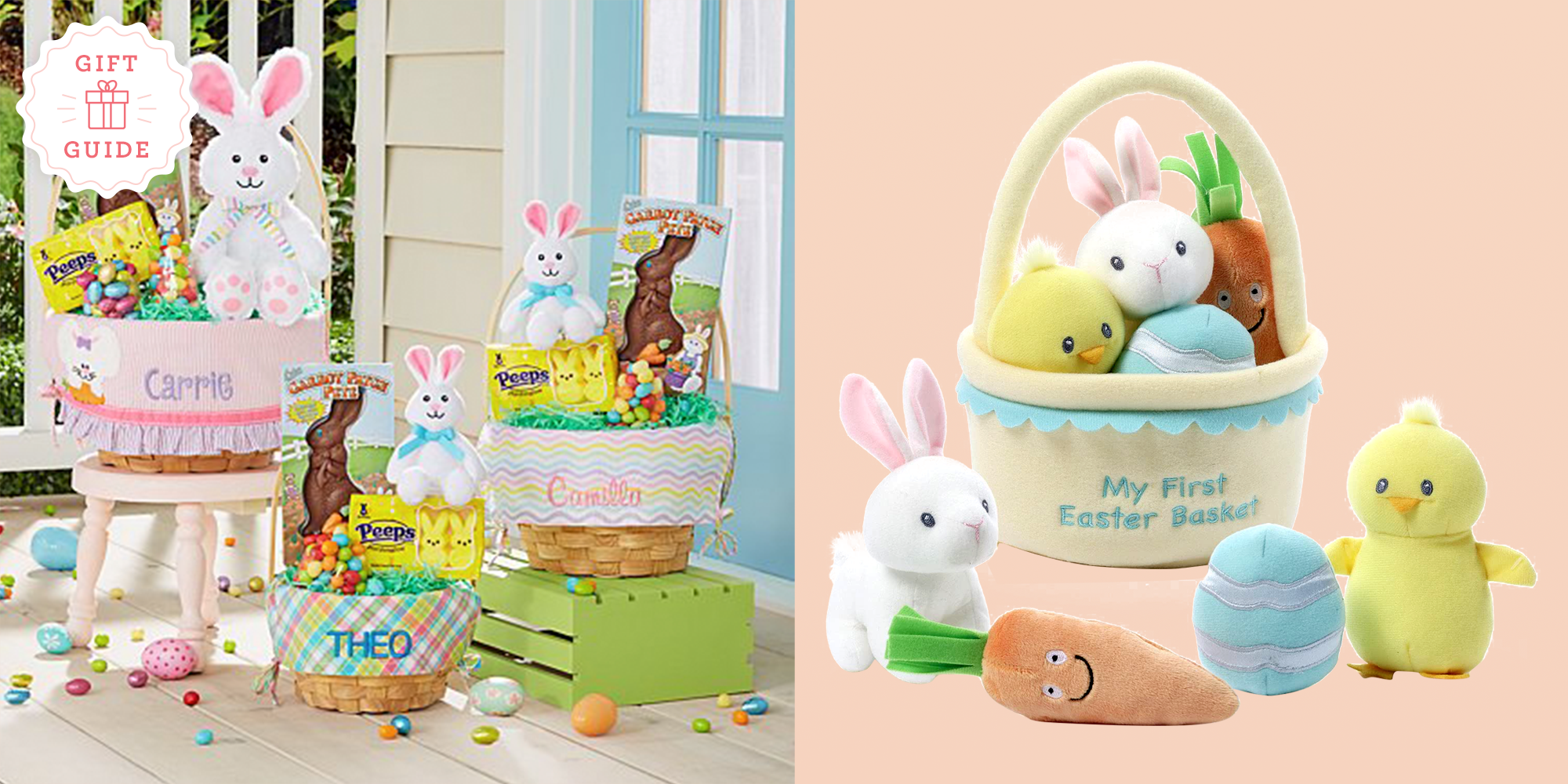 Pink Easter Basket for Kids,Seersucker Easter Bunny Basket for Girls Boys Easter Egg Hunts,Easter Gift Goodie Bags,Easter Kids Party Favor Supplies 