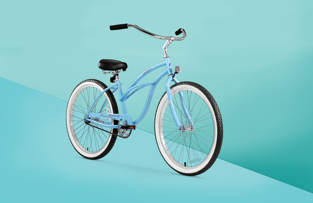 blue bicycle on blue background