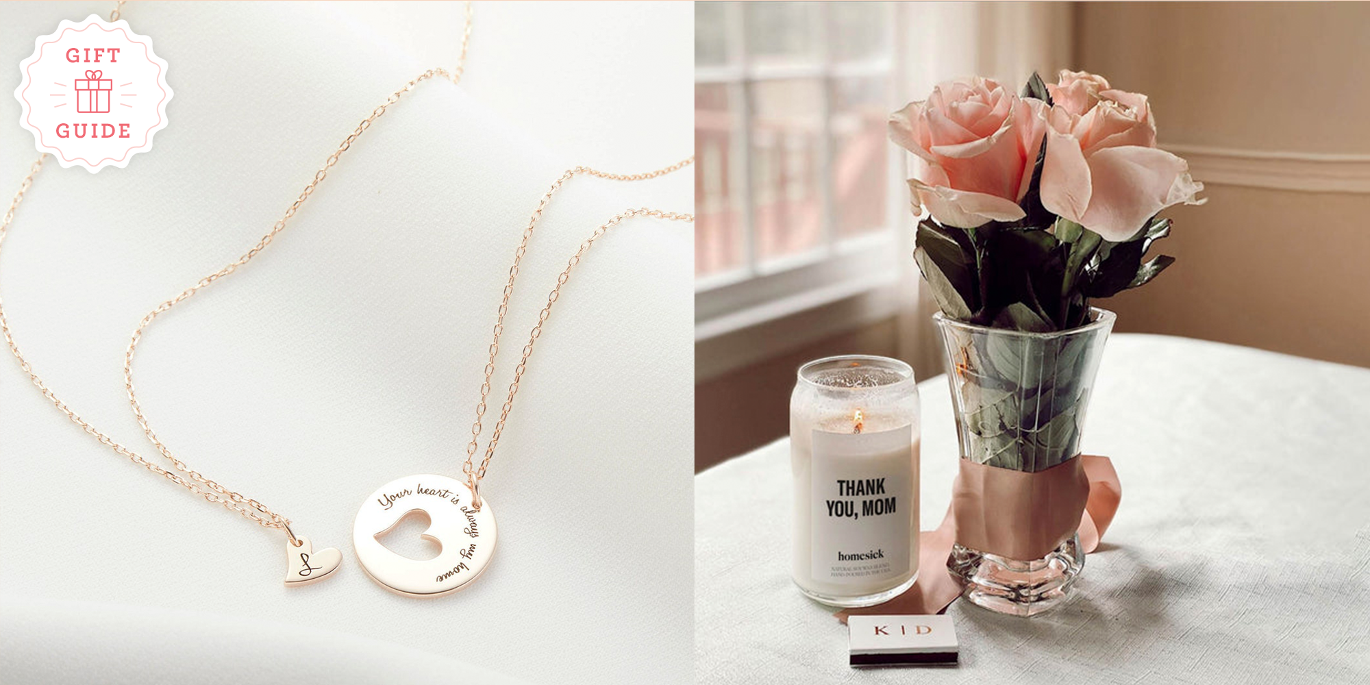MOTHERS DAY DEALS Rose Gold & Silver Heart Locket Necklace Gifts For Her Mum Mom 