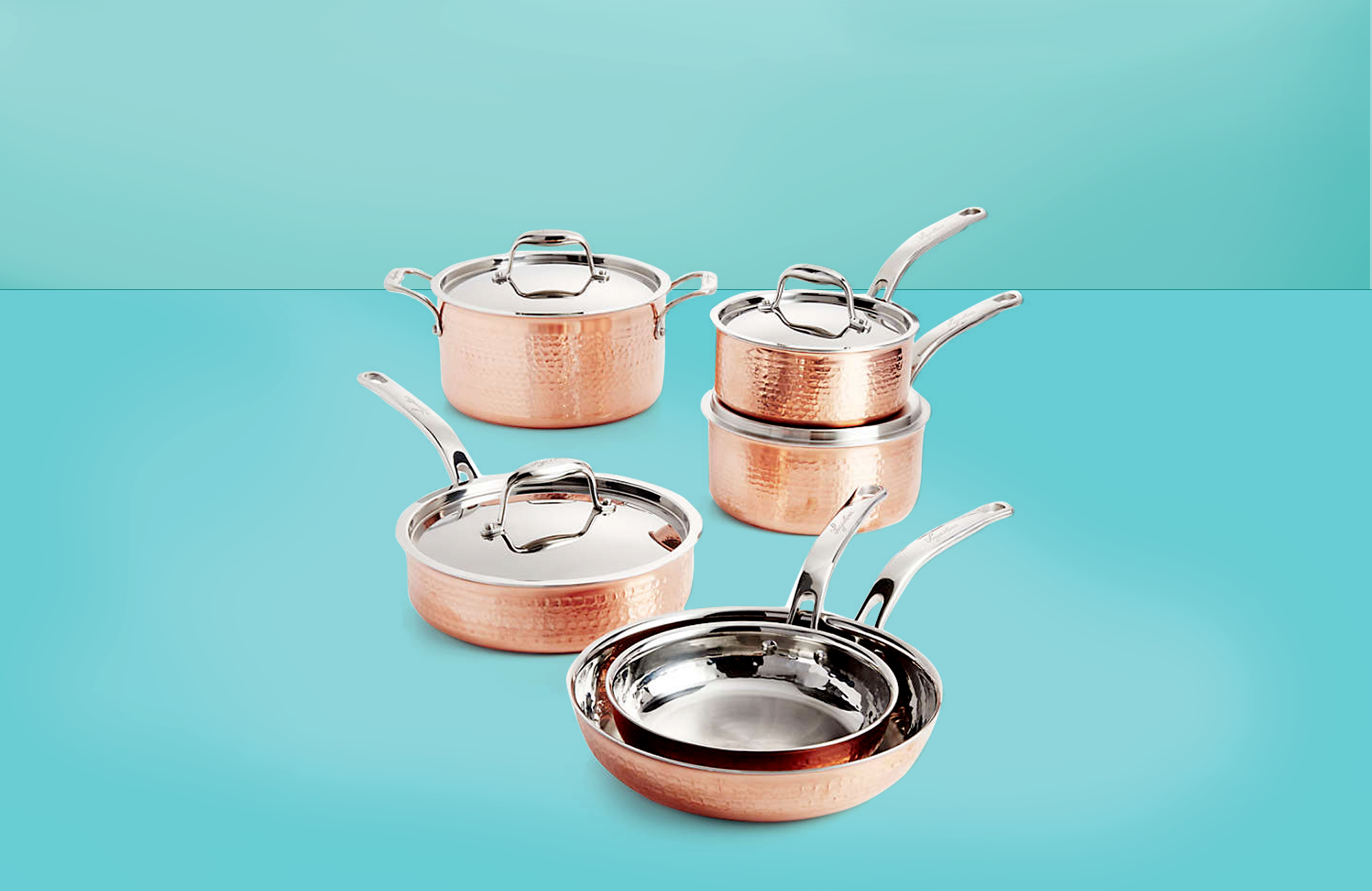 PRIMA 8 Pcs Aluminum Cookware Set Non-Stick Cooper Fry Pan Pot Saucepan with Lid 