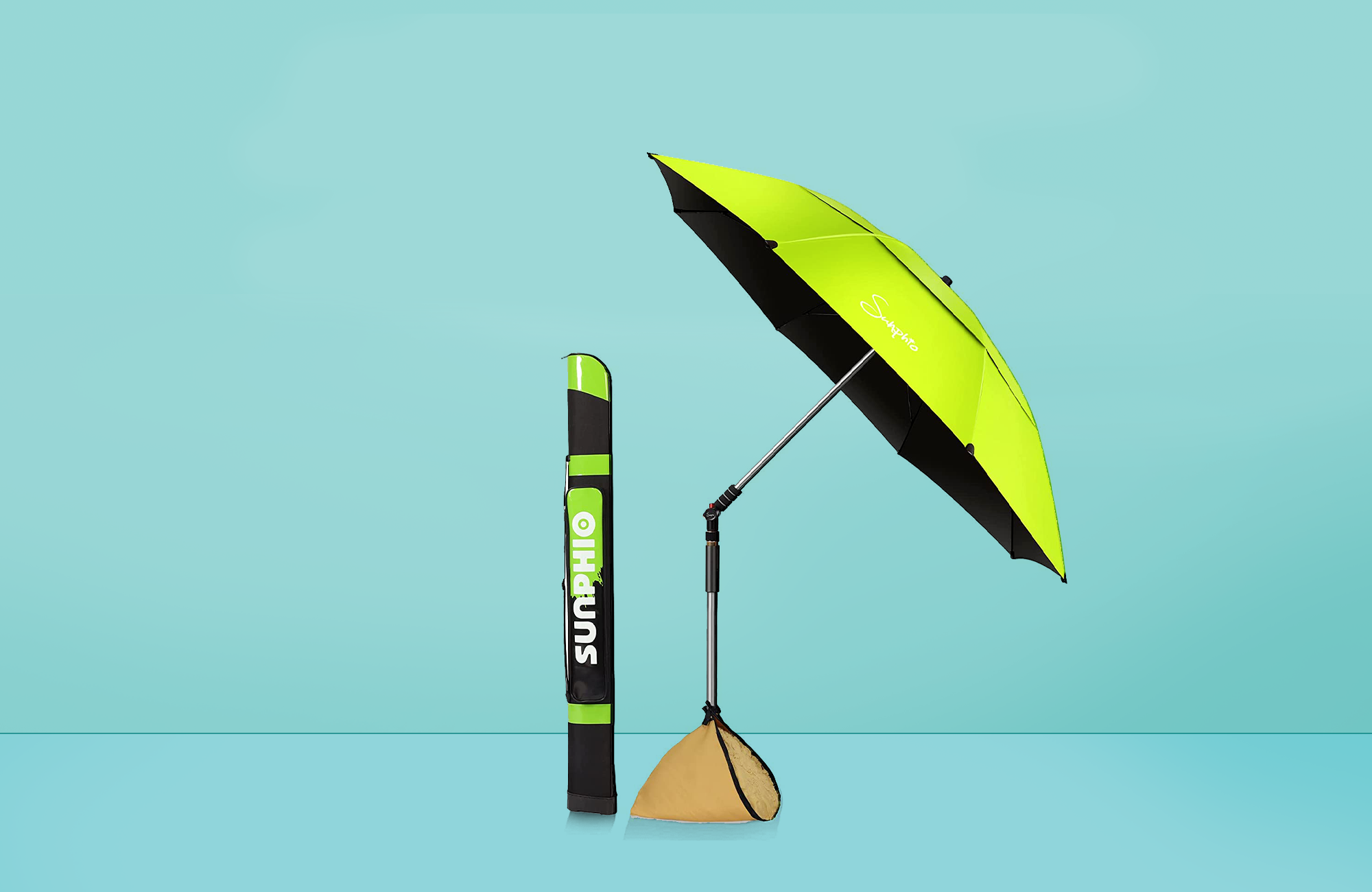 Beach Umbrellas STARRY CITY 7.2 Feet Large Sun Shade Shelter Portable Windproof 3 Links Design Patio Umbrella with Sand Anchor For Garden Beach Outdoor Pool 