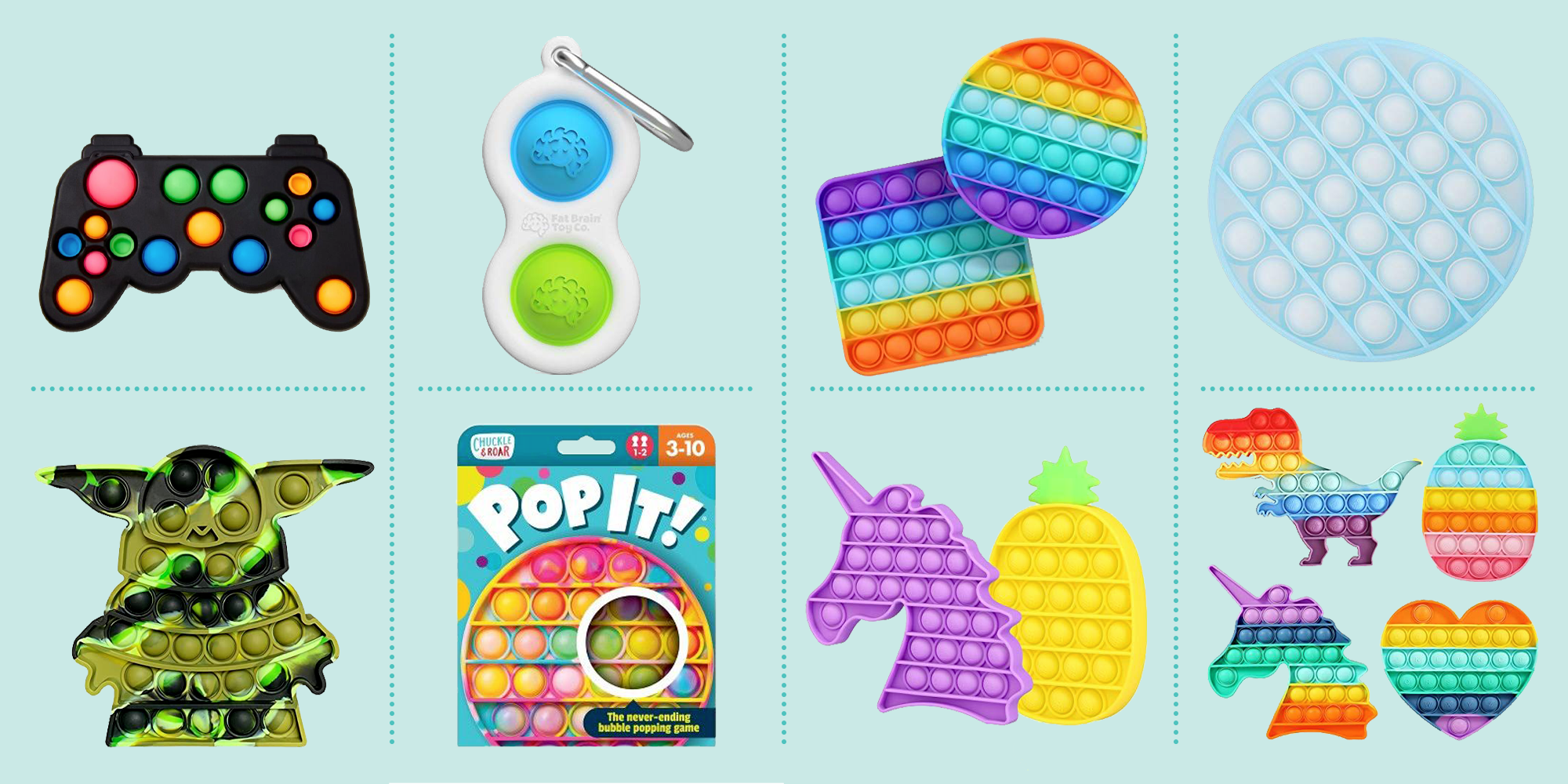5 Pack Fidget Toys Set Push Bubble Fidget Pad Gift Popit Game ADHD Stress Relief 