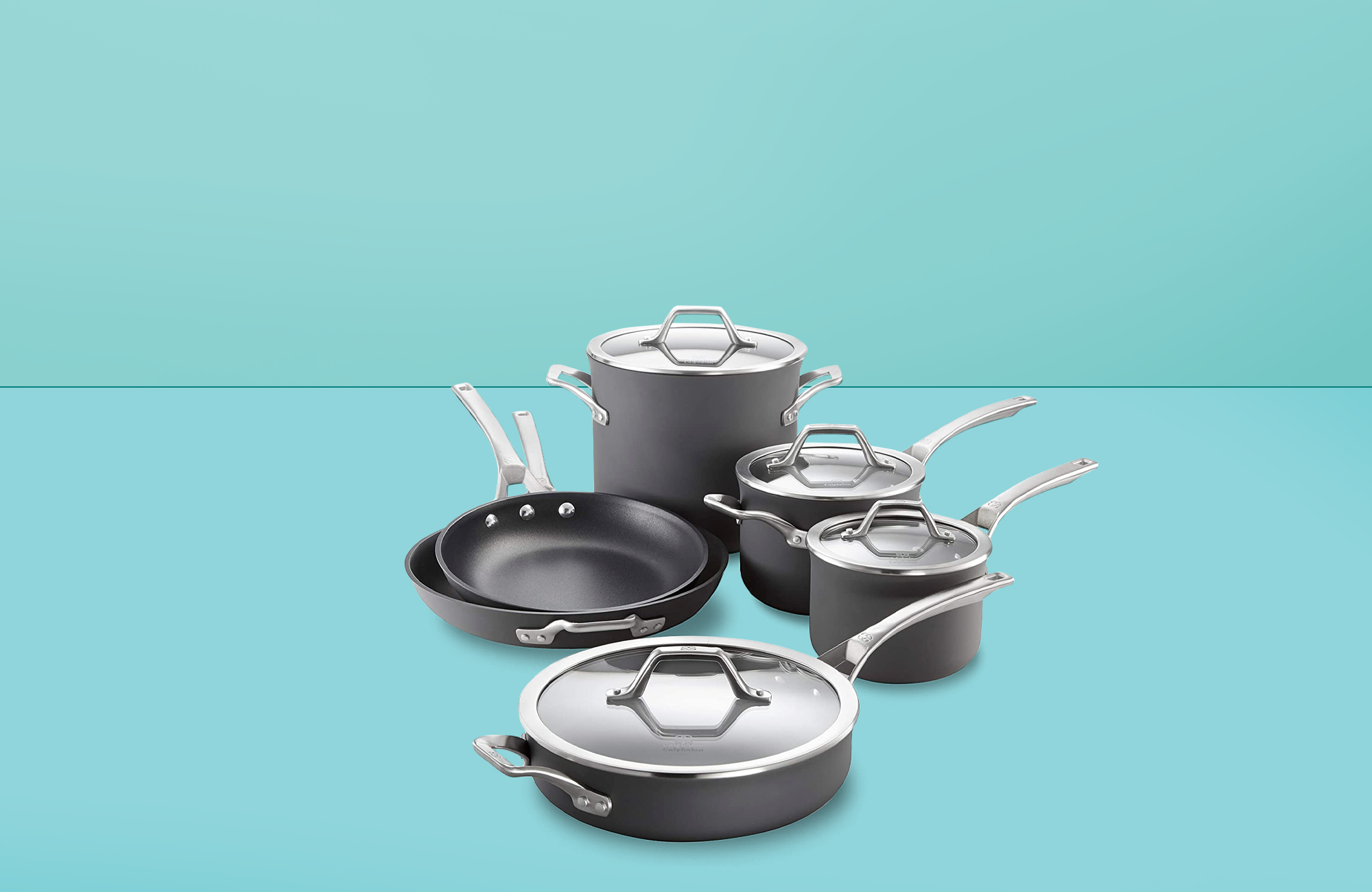 Premium Non-stick Cookware Set Dishwasher Safe Pots and Pans 12pcs Charcoal Gray for sale online