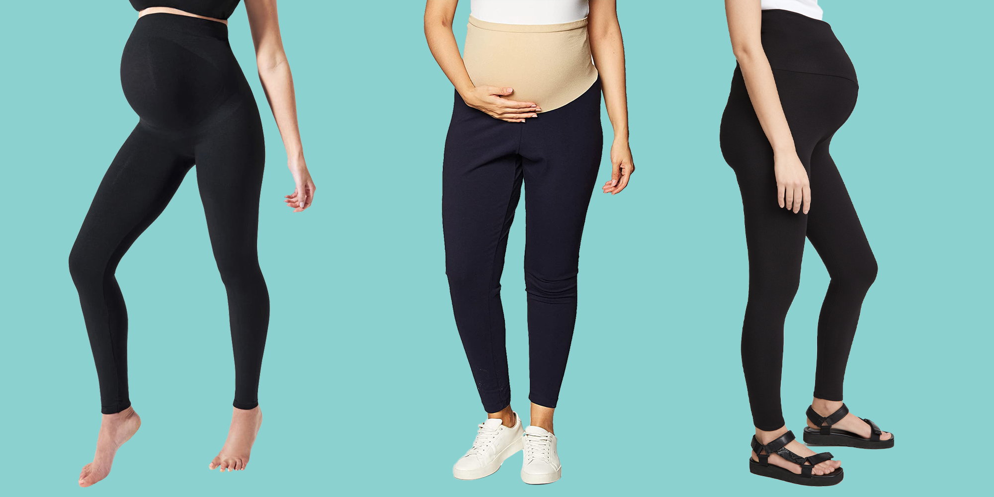 GW CLASSYOUTFIT® 2x Womens Ladies Maternity Legging Trouser Leggings Full Ankle Length Stretchy Over Bump Pregnancy Pants