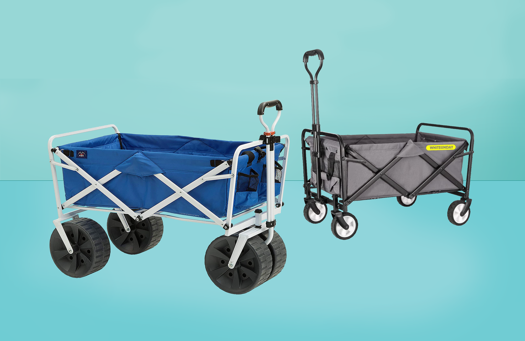 blue beach cart