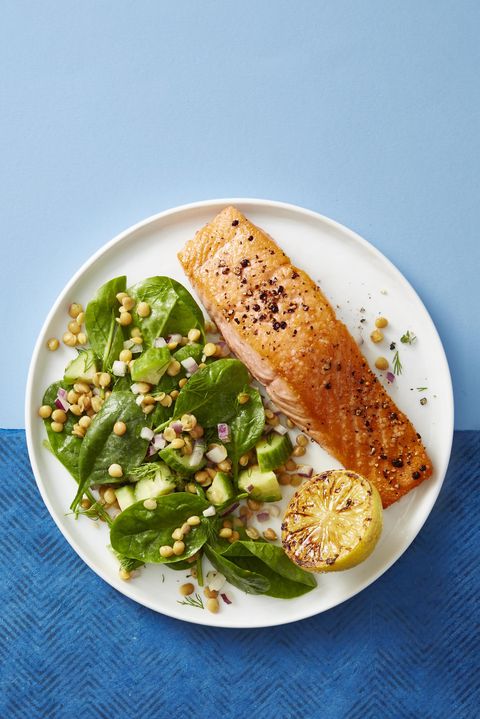 healthy salmon recipes - Seared Salmon with Lentil Salad