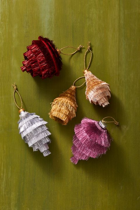 diy christmas ornaments made of colorful fringe