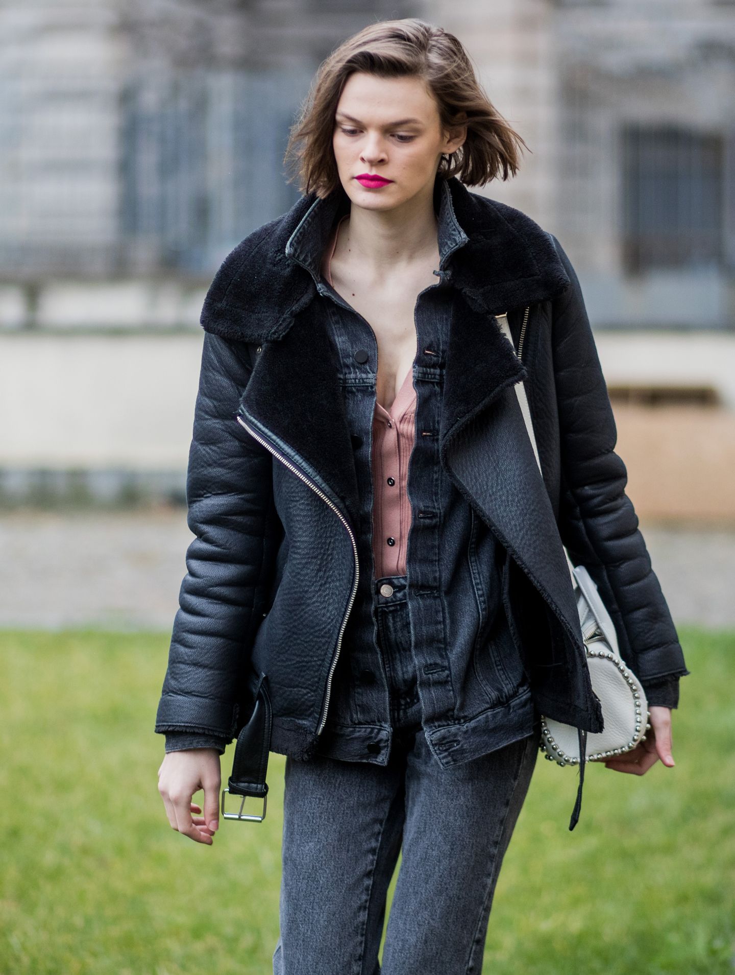giubbotto jeans montone