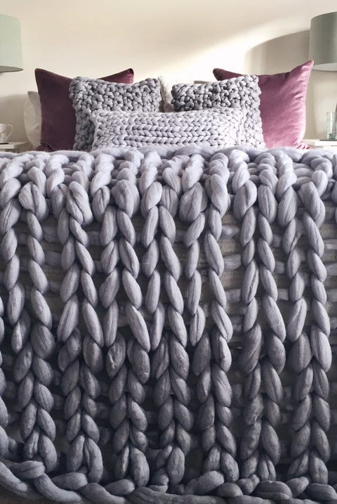 best knitted home accessories chunky knit blanket throw cushion