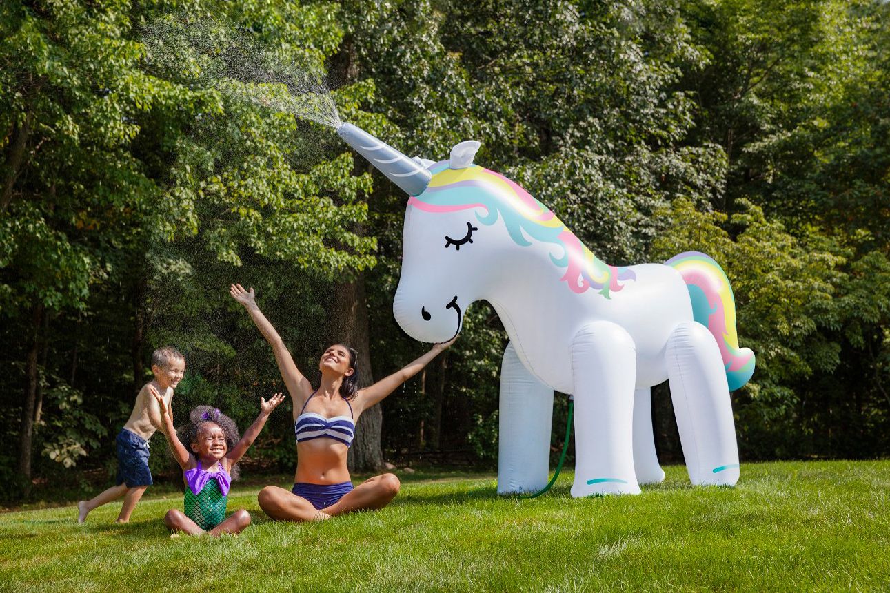 Details about    Unicorn Sprinkler for Kids Giant Inflatable Unicorn Pool Float Ride On X-Large 
