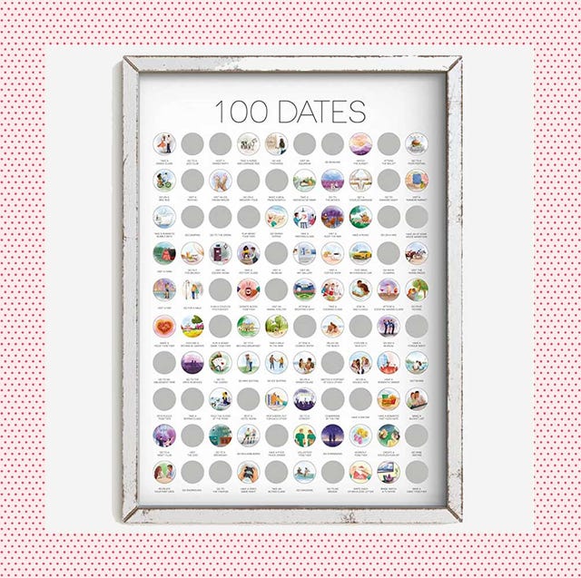 best gifts for couples  100 dates scratch off poster and classic woven picnic basket