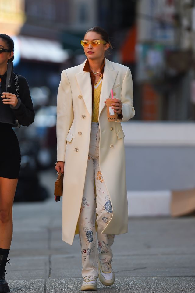 new york, new york   october 11 gigi hadid is seen in manhattan on october 11, 2021 in new york city photo by robert kamaugc images