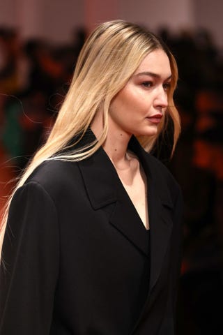Gigi Hadid with her Barbie blonde hair gigi hadid with her barbie blonde hair