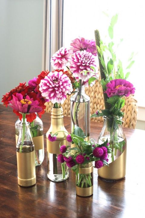 gilded condiment vases diy centerpieces