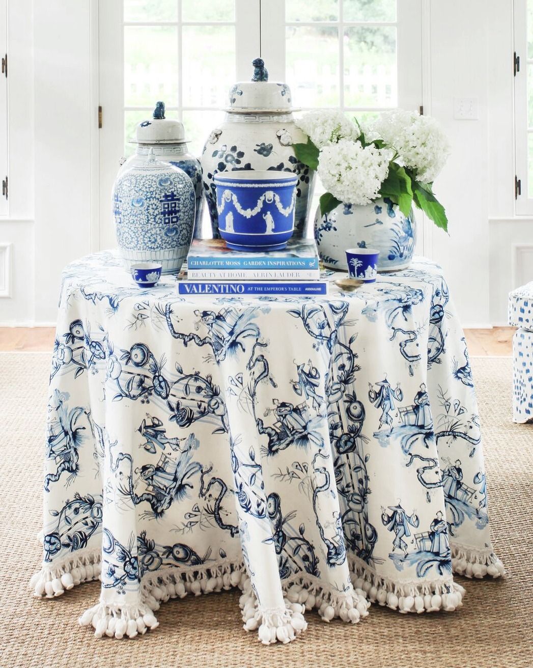 Size : 1332CM Restaurant Bedroom Household Decoration Home Ceramics Blue Vertical Stripes Living Room Flower Arrangement 13 32CM Decor Vase Tea Table 