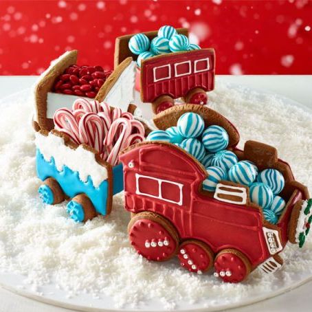 gingerbread house decorations train cars