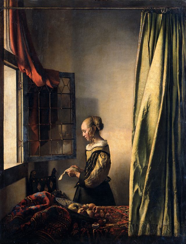 johannes vermeer opere donna che legge una lettera davanti alla finestra