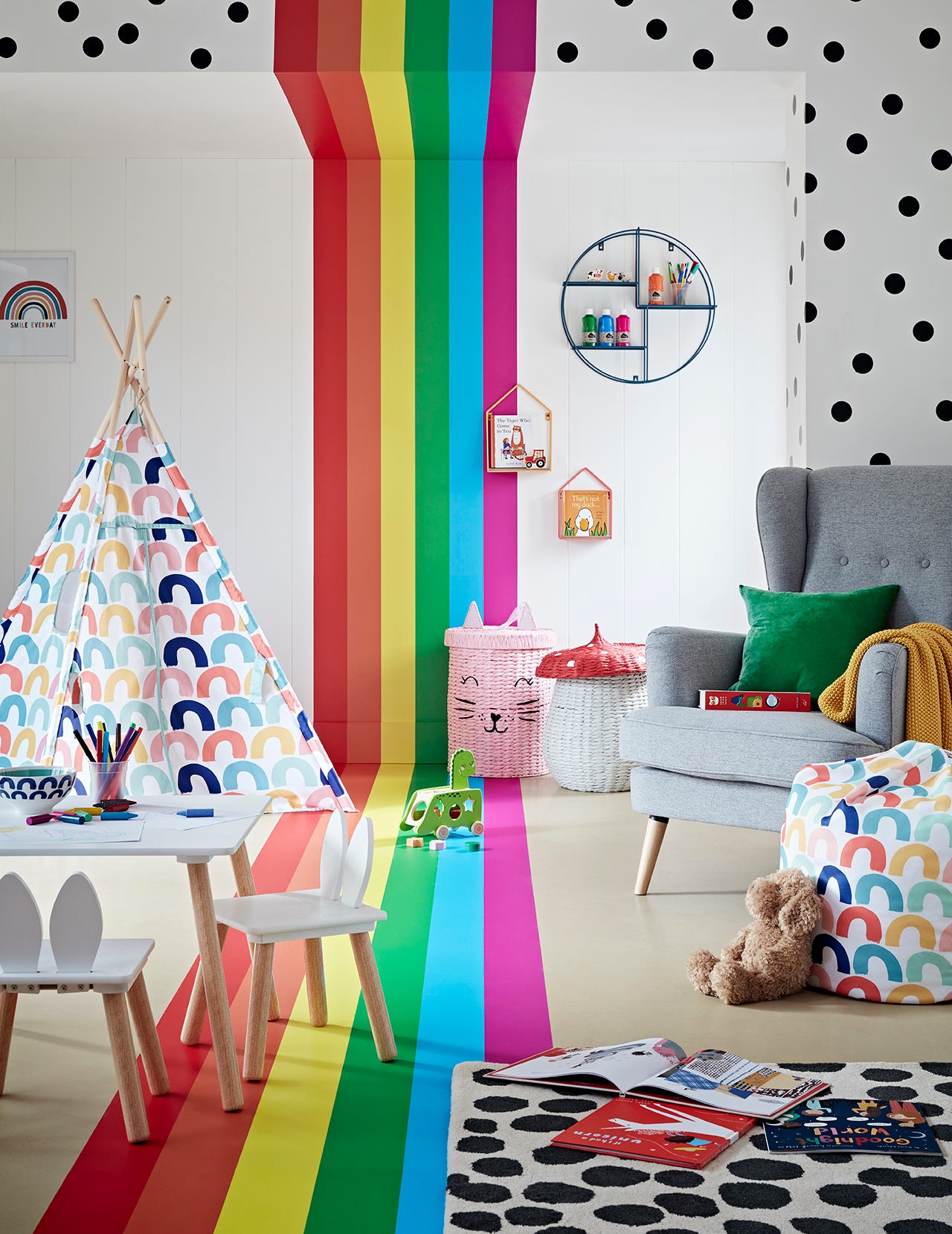 Идеи спальня для девочки разноцветный