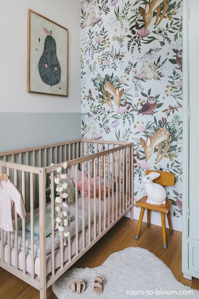 green and pink nursery