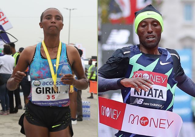 tigist girma izquierda y shura kitata han ganado el selectivo de maratón de etiopía para los juegos olímpicos de tokio