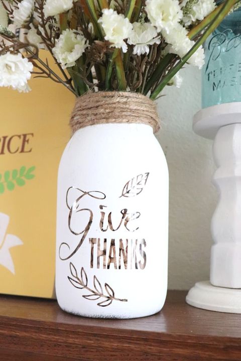 give thanks fall mason jar craft